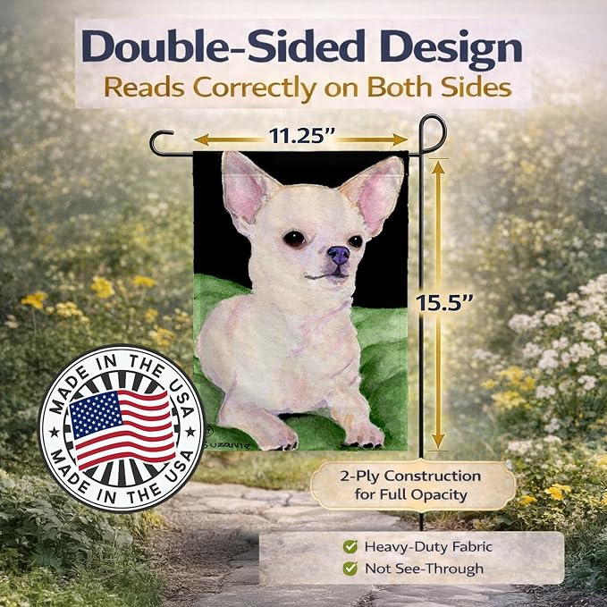 Caroline's Treasures SS8789GF Chihuahua Garden Flag Mailbox Flag Decorative Yard Flag Banner Outside Patio Artwork Yard Flower Beds, Garden Size, Multicolor