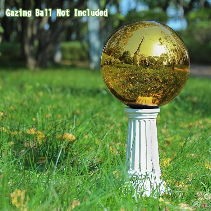 VCUTEKA Gazing Ball Stand, 8-10" Gazing Globe Outdoor Roman Garden Pedestal | 9.6" H Gazing Ball Stand for Garden, Outdoor Display Stand Décor Accessories Resin Roman pedestal for 10" Garden Gazing Globe