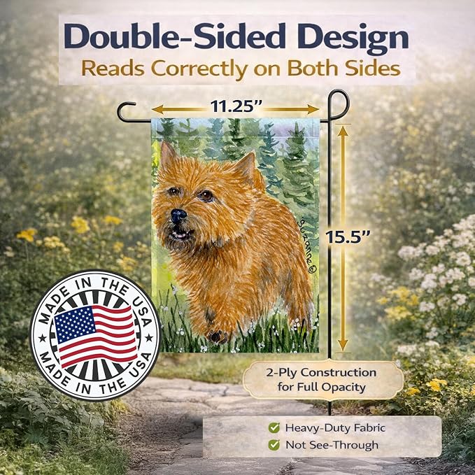 Caroline's Treasures SS8878GF Norwich Terrier Garden Flag Mailbox Flag Decorative Yard Flag Banner Outside Patio Artwork Yard Flower Beds, Garden Size, Multicolor