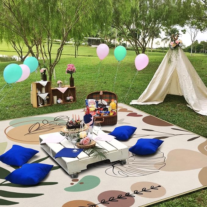 Supfitness Extra Large Picnic Blankets Waterproof Foldable (60 "x 80") Beach Blanket Waterproof Sandproof,3-Layer Thicking Mat Outdoor Packable Camping Blanket