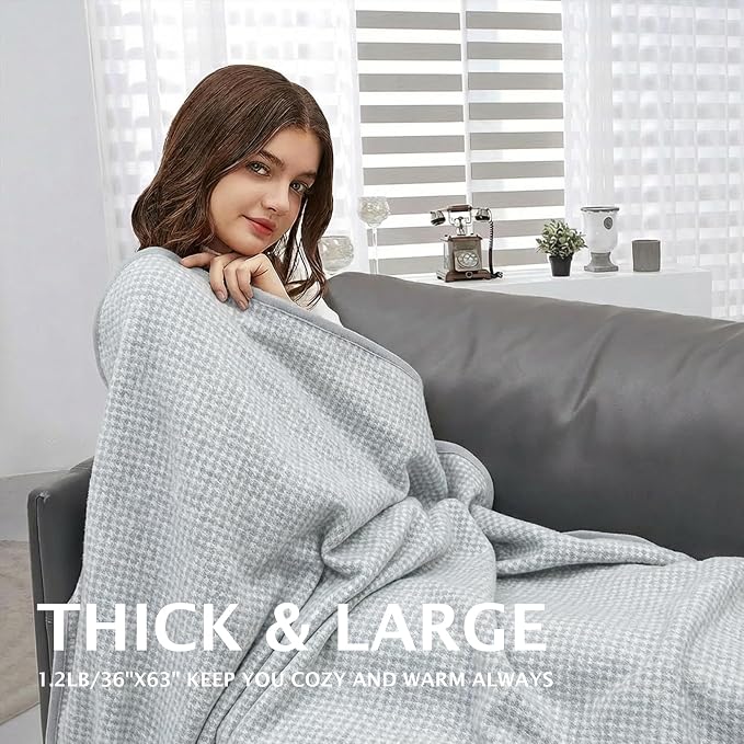 PuTian Merino Wool Camp Blanket - 36" x 63" Great for Bed Couch Camping Outdoors Travel Emergency -Large Warm Soft Washable Wool Throw