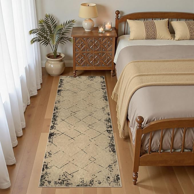 UERMEI 2x6 Outdoor Jute Runner Rug Neutral Washable Modern Brown | Patio Non Slip Indoor Runners Carpet for Hallway Kitchen Bedroom Porch Laundry Bathroom