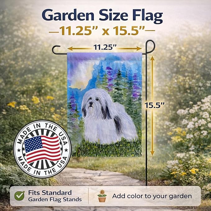 Caroline's Treasures SS1034GF Havanese Garden Flag Mailbox Flag Decorative Yard Flag Banner Outside Patio Artwork Yard Flower Beds, Garden Size, Multicolor