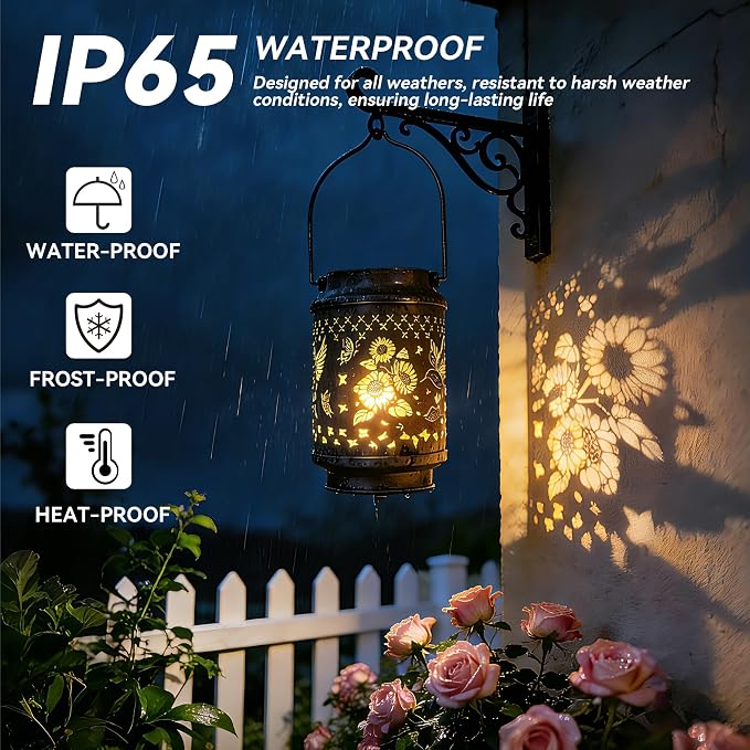 Gifts for Women, Birthday Gifts for Mom Grandma, Solar Lanterns Outdoor Waterproof Hummingbird Garden Decor, 10 Hours Long Lasting Hanging Solar Lights, Solar Decoration Outside for Yard Patio Porch
