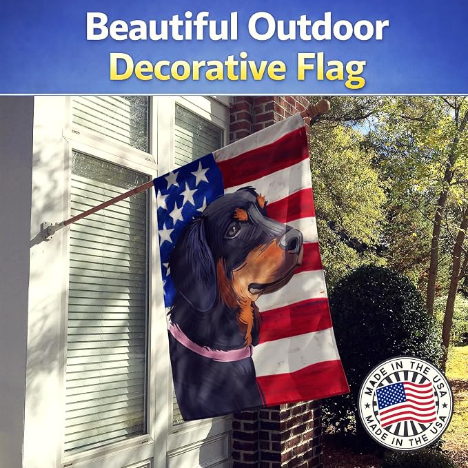 Caroline's Treasures CK6713CHF Slovensky Kopov American Flag House Flag Large Porch Sleeve Pole Decorative Outside Yard Banner Artwork Wall Hanging, Polyester, House Size, Multicolor