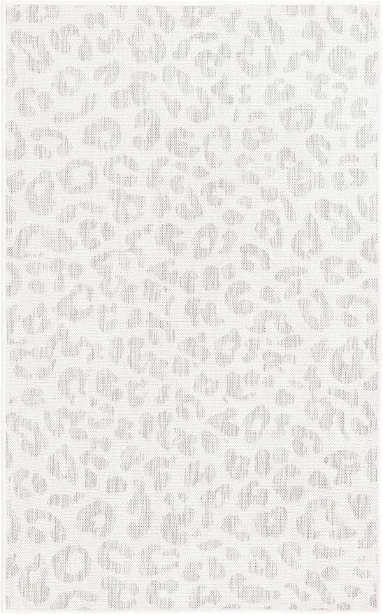 Unique Loom Outdoor Safari Collection Area Rug - Leopard (3' x 5' 3" Rectangle, Ivory Gray)