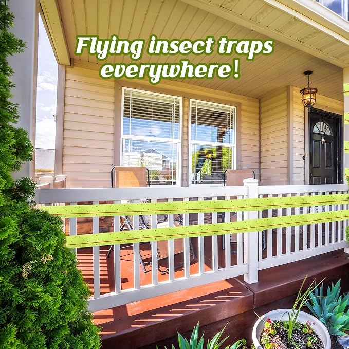 12 Rolls (30 Feet Each Roll) Spotted Lantern Fly Tree Trap Indoor Outdoor Fruit Fly Traps Disposable Paper Spotted Lantern Tree Tape Sticky Barrier for Protecting Trees(Green)