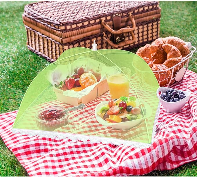 5 Pack Food Cover Tents, Food Covers for Outdoors, Mesh Cover, Reusable and Collapsible Outdoor Picnic Net for Parties Picnics, BBQs, Fruit Covers