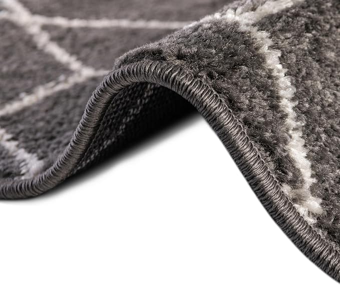 Unique Loom Trellis Frieze Collection Area Rug - Geometric (7' 1" x 10', Dark Gray/ Ivory)