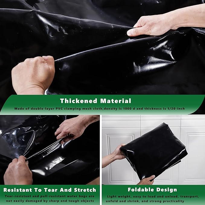 1400 L/370 gal Water Bladder Storage Containers, Foldable Portable Water Tank Large Capacity Soft Water Bag, Drought Resistance, Fire Prevention, Emergency Water