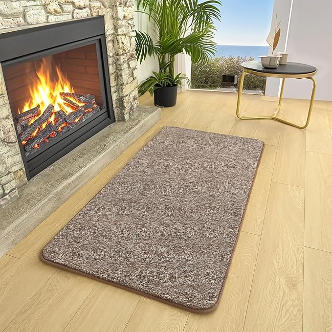 AROGAN Small Area Rugs for Bedroom, 2×4 Non Slip Runner Rug, Matte Brown | Washable Fluffy Carpet with Memory Foam, Indoor Rug Runner for Kitchen, Bedside, Entryway Bathroom Home Decor