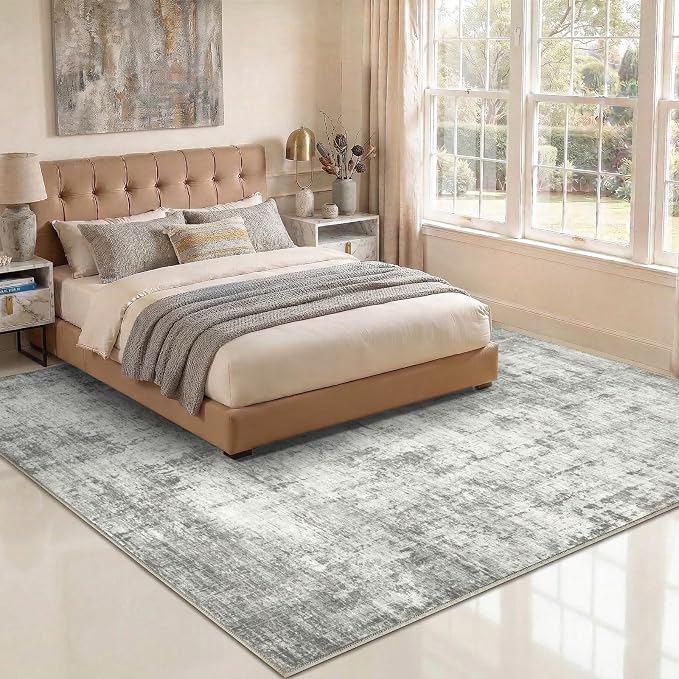 10x12 Area Rugs Washable Modern Abstract Living Room Bedroom Rug | Non Slip Soft Carpets Indoor Floor Stain Resistant Large Carpet for Bedroom Dining Room Farmhouse Nursery Home Office