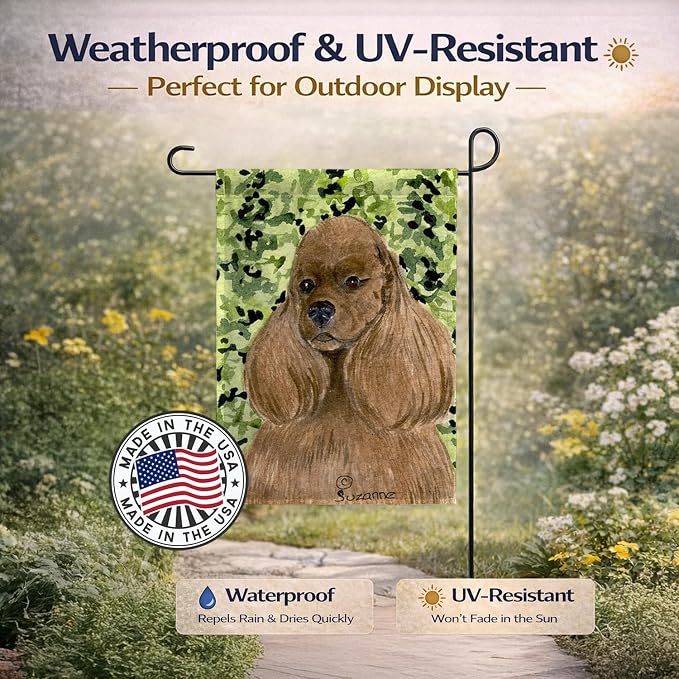 Caroline's Treasures SS8809GF Cocker Spaniel Garden Flag Mailbox Flag Decorative Yard Flag Banner Outside Patio Artwork Yard Flower Beds, Garden Size, Multicolor