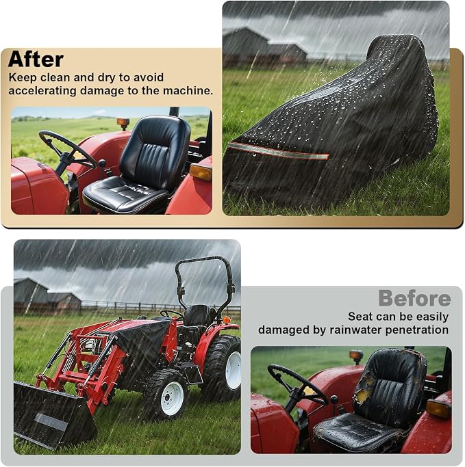 Tractor Cover,Tractor Covers Waterproof Heavy Duty with Storage Bag(189L x 76 W x 86 H in)，600D Oxford Cloth Waterproof Universal Cover,UV Protection, Dustproof-All Weather Protection