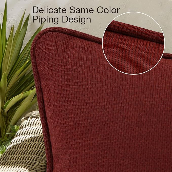 Unimatta Outdoor Sunbrella Decorative Throw Pillow Covers Only, Pack of 4, 17"x17" & 20"x12" Water Repellent Replacement Lumbar Pillow Case for Patio, Couch, Sofa and Patio Furniture, Spectrum Brick