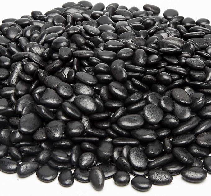 Black Small Decorative Pebbles - 2LB Gravel River Rock,Natural Polished Decorative Stones 3/8" Gravel Size,Pebbles Gravel for Bamboo Plants,Succulent,Home Decor,Landscaping,Vase Fillers and More.