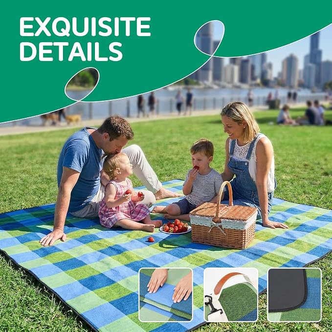 Waterproof Beach Blanket Picnic Outdoor Camping Mat Rug Oversized Extra Large Foldable Sandproof Sand Free Resistant Big XL Giant Towel Hawaii Honeymoon Essentials Women Summer Must Have Vacation Gift
