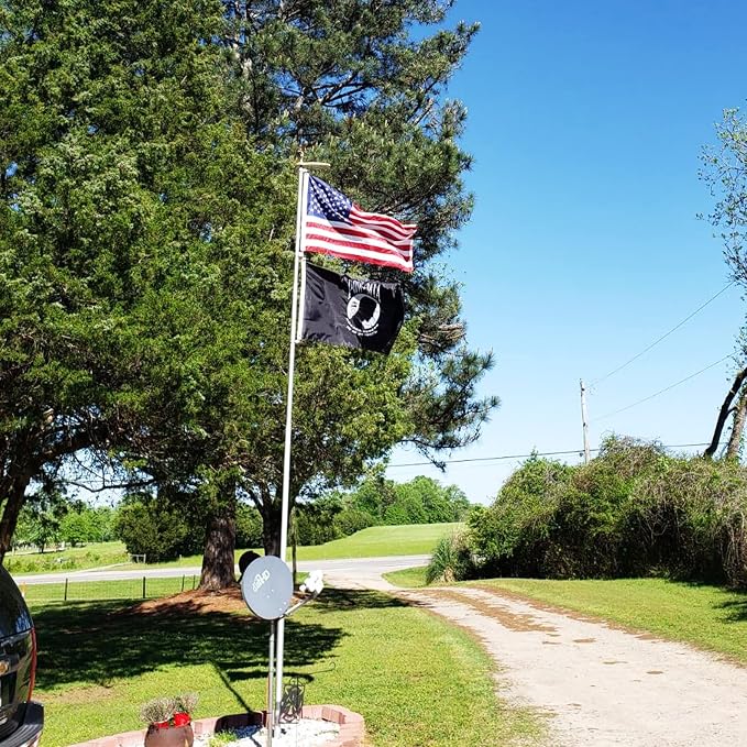 Homissor Pow Mia Flag Embroidered 5x8 Outdoor - Heavy Duty Double Sided You are Not Forgotten War Flags 300D Military Pow Flags for Outside