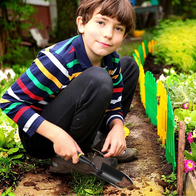 20 Pcs Garden Hand Trowel Heavy Duty Carbon Steel Garden Shovels Tools with Resin Rubberized Handle for Camping, Digging, Soil Planting, Transplanting, Lawn Yard Farm (Narrow Trowels)
