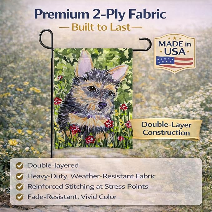 Caroline's Treasures SS8893GF Norwich Terrier Garden Flag Mailbox Flag Decorative Yard Flag Banner Outside Patio Artwork Yard Flower Beds, Garden Size, Multicolor