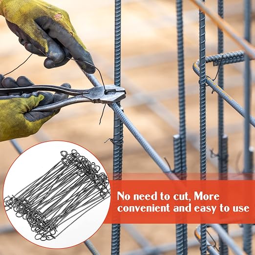 1000 Pcs 16 Gauge Rebar Tie Wire 6 Inch Black Double Loop Annealed Steel Wire Ties for Concrete Construction Masonry DIY Projects