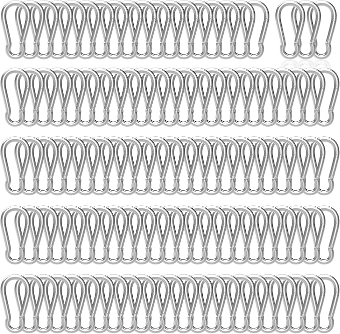 Heavy-Duty Carabiner Clip 1.57"–5.5", Black/Silver Spring Snap Hook, Quick Link Keychain Clip for Keys, Swing Set, Camping, Fishing, Hiking & Traveling (120–1350 lbs)