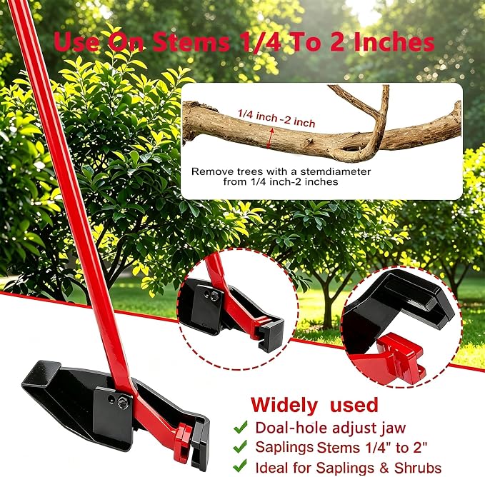 Large Size Sapling Puller Tool - Heavy Duty Tree Root Puller for ¼ to 2" Woody Stems | Fully Uproots Trees & Shrubs | Ergonomic Garden Tool for Landscaping, Farming, Forestry