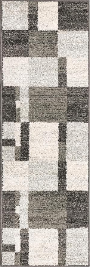 Unique Loom Autumn Collection Area Rug - Providence (2' x 6' 1" Runner, Gray/ Ivory)