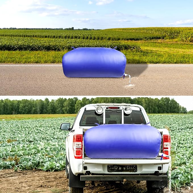 Water Storage Bladder Portable - Collapsible Water Tank 63.4Gal/240L with Stainless Steel Fittings, Leak-Proof & Durable Cistern – Portable Water Bladder for Emergency, Farming Irrigation Use