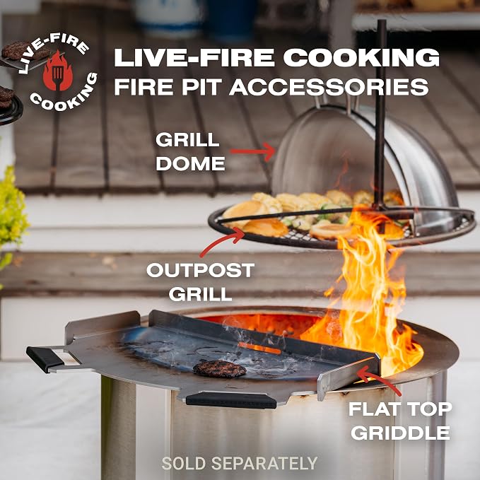 Breeo Smokeless Fire Pit (X Series 24, Stainless Steel) | 27.5 inch Smokeless Firepit for Outside | 62 Pounds | Ideal for Families Compatible with Wide Range of Breeo Accessories