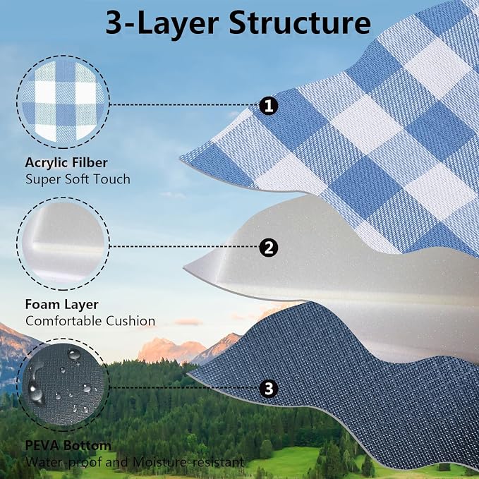 79”x79” Picnic Blanket Extra Large, Waterproof and Foldable Beach Blanket, 3-Layer Outdoor Blanket for 6 to 8 Adults, for Camping, Park, Beach, Grass, Indoors