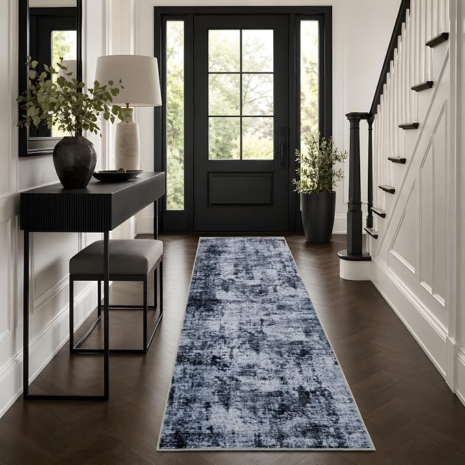 2x6 Abstract Kitchen Runner Rug Washable Non-Slip Bedroom Rugs | Non Slip Soft Rug Modern Abstract Indoor Floor Stain Resistant Carpet for Bedroom Dining Room Farmhouse Nursery Home Office