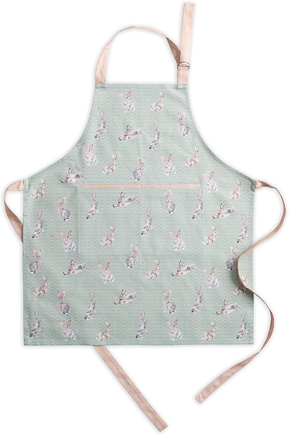 Maison d' Hermine Aprons for women with Pocket 100% Cotton (27.50"x31.50") | Adjustable Neck Strap & long ties Apron Men Chef Wedding Cooking Gardening Server Maid