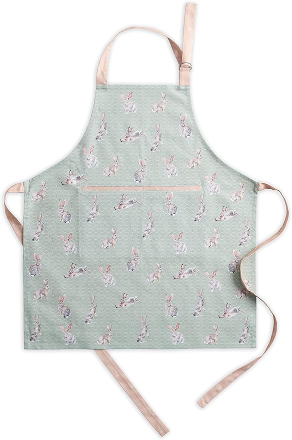 Maison d' Hermine Aprons for women with Pocket 100% Cotton (27.50"x31.50") | Adjustable Neck Strap & long ties Apron Men Chef Wedding Cooking Gardening Server Maid