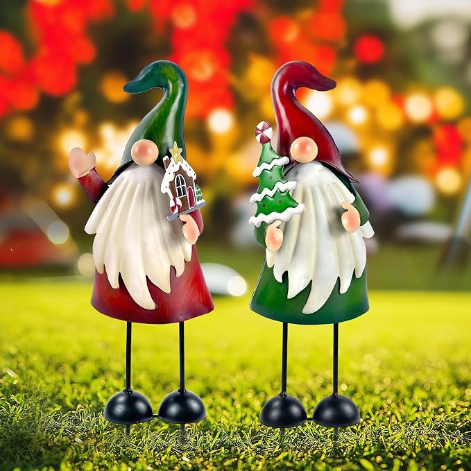 Outdoor Christmas Decorations Gnomes Decorative Garden Stakes, Unique Thanksgiving Gifts for Outside Garden Decor Yard Lawn Porch Party-18 Inch