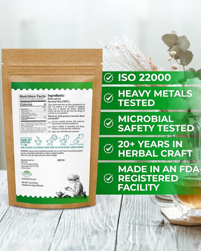 4 oz. Horsetail Herb Horsetail Tea Cola De Caballo Hierba Horse Tail (Equisetum Arvense) - 113g Herb Tea Horse Tail