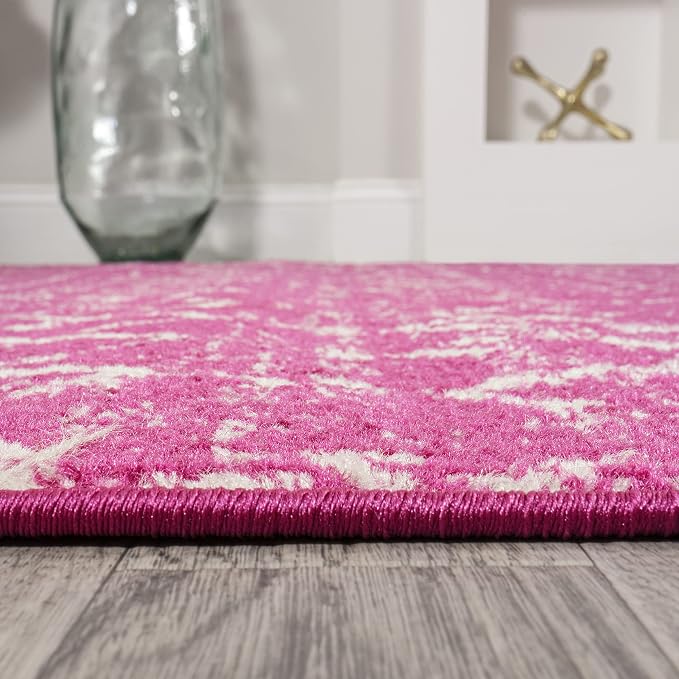 JONATHAN Y Boho Vintage Diamond Fuchsia/Ivory Indoor Area Rug 5X8 ft, Moroccan Hype for Living Room, Bedroom, Kitchen, Office, Easy-Cleaning, High Traffic, Pet-Friendly, Non-Shedding (MOH101G-5)