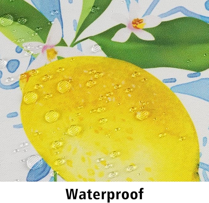 Outdoor Tablecloth with Umbrella Hole and Zipper, Oval Patio Table Covers for Spring/Summer, Machine Washable Outdoor Picnic Table Cloth (Lemon, 60" × 120" Oval)