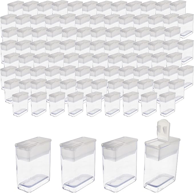The Beadsmith Clear Plastic Boxes - Rectangle with a Flip Top Cap - 7/16” x 1” x 1-1/4” - Use for Beads, Bath Salts, Wedding & Party Favors, Home or Office Storage - Bag of 100