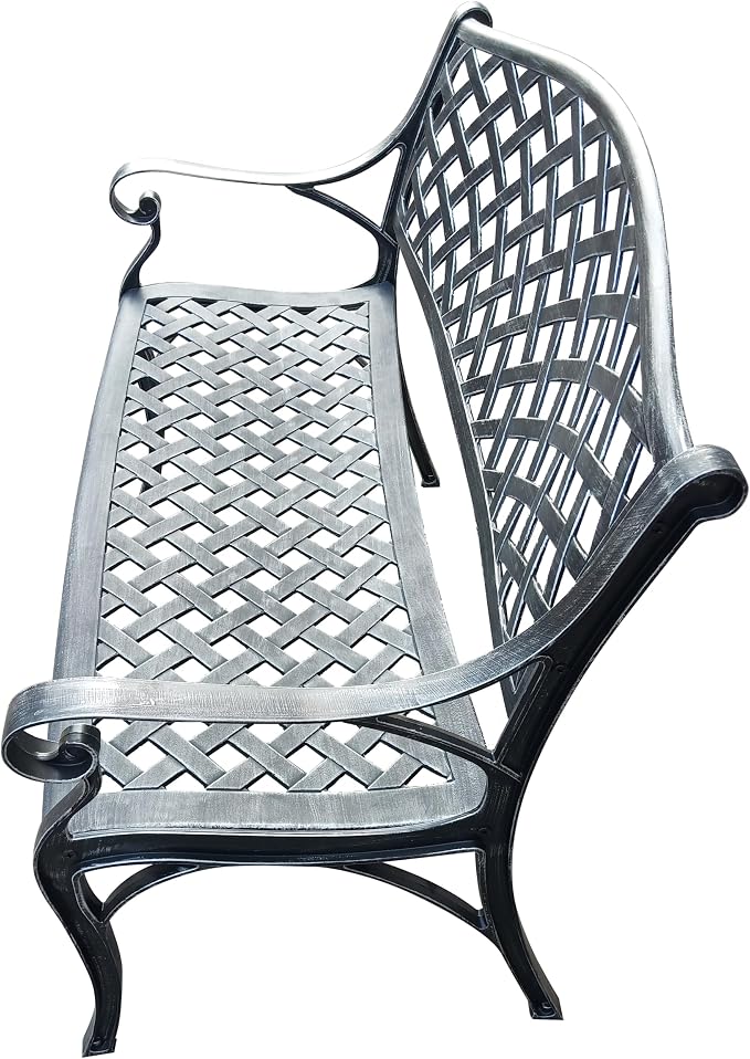 Outdoor Aluminum Modern Patio Bench Loveseat
