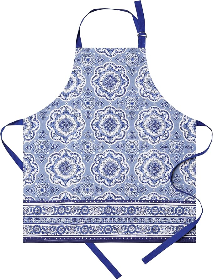 Maison d' Hermine Aprons for women with Pocket 100% Cotton (27.50"x31.50") | Adjustable Neck Strap & long ties Apron Men Chef Wedding Cooking Gardening Server Maid