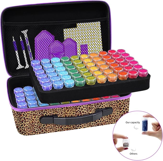 ZORETCO Diamond Art Storage - 120 Containers Diamond Art Kits for Adults | Diamond Painting Storage Case with Tools, Portable Bead Organizer Box for Diamond Painting Accessories, Art Supplies