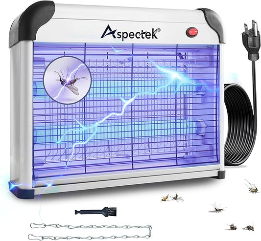 ASPECTEK 20W Bug Zapper, Electric Insect Killer for Indoor and Covered Outdoor, Mosquito, Fly and Moth Trap with Protective Mesh and Hanging Chain for Versatile Setup at Home, Patio and Garage