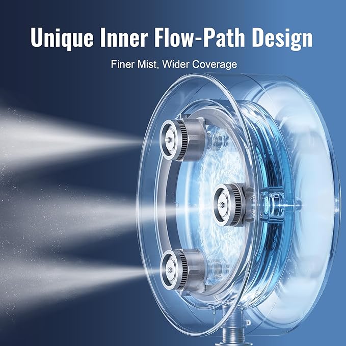 Fan Misters for Cooling Outdoor, Magnetic Misting Cooling System, Triple Nozzle Design, 16.4FT Misting Line, Outside Fans Misting Kit for Cool Patio, Backyard, Pool (Fans Not Included)
