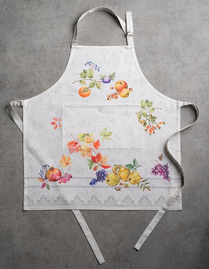 Maison d' Hermine Aprons for women with Pocket 100% Cotton (27.50"x31.50") | Adjustable Neck Strap & long ties Apron Men Chef Wedding Cooking Gardening Server Maid