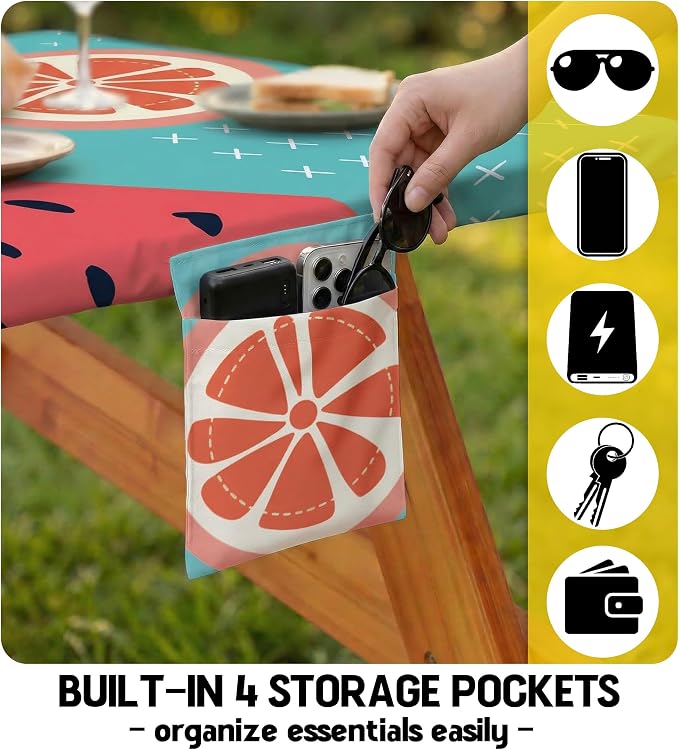 Picnic Table Cover with Bench Covers Table Cloth Tablecover Camping Essentials Camp Tools Camper Ideas Outdoor Summer Beach Accessories Must Haves Motorhome Trailer Road Trip Tent Rv Travel Supplies
