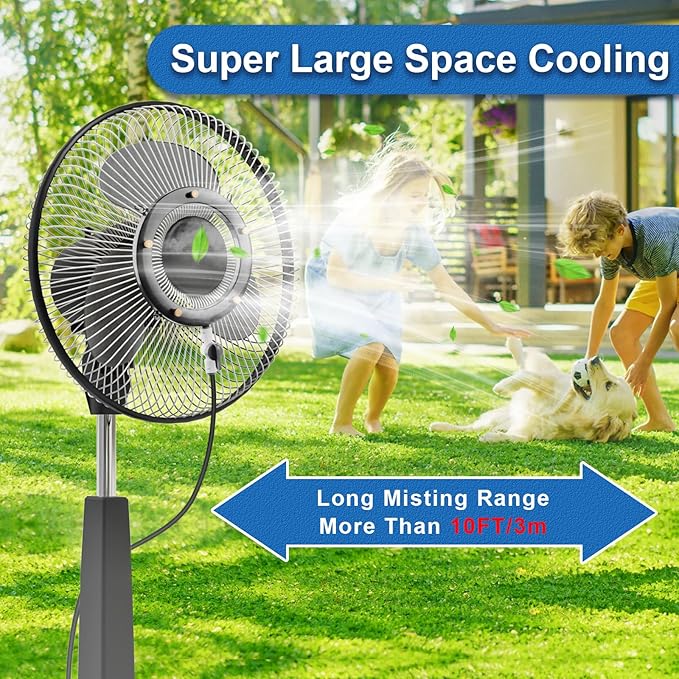 Fan Misting Kit. Fan Misters for Cooling Outdoor, Integrated Mister Ring for Outside with Water Valve, Misters for Outdoor Fan. Fit for Any Outdoor Fan. Durable, Seamless Fan Mister not Easy to Leak