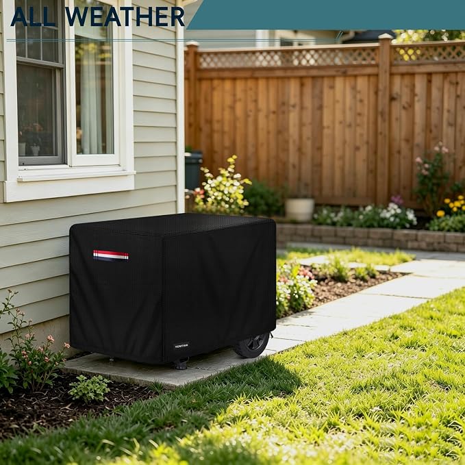 Waterproof Generator Cover,600D Heavy-Duty Oxford Fabric, Dustproof and Waterproof Protection for Generators (Red White Blue, 30''Lx30''Wx26''H)