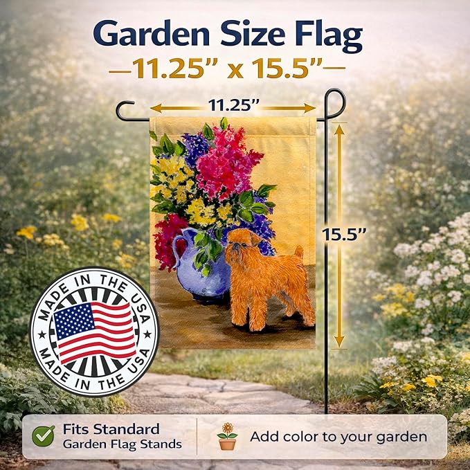 Caroline's Treasures SS8543GF Brussels Griffon Garden Flag Mailbox Flag Decorative Yard Flag Banner Outside Patio Artwork Yard Flower Beds, Garden Size, Multicolor
