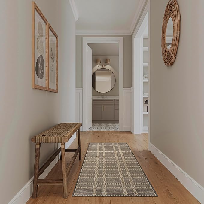 Nourison Home Horizon Indoor/Outdoor Charcoal 2'2" x 8' Area Rug - Easy Clean, Non Shedding, Bed Room, Living Room, Dining Room, Kitchen (8' Runner)
